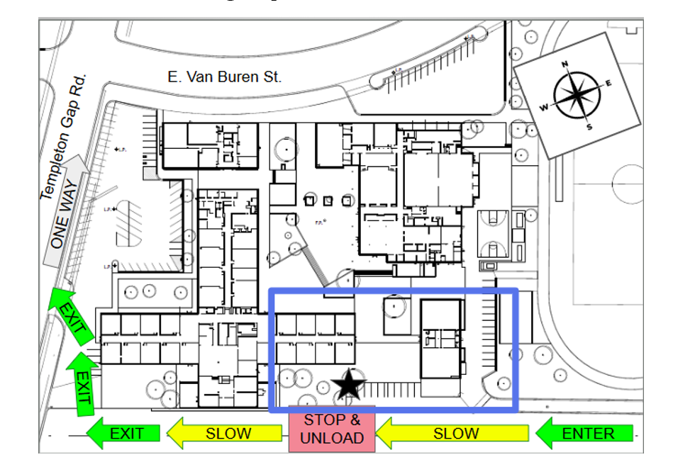Arrival and Drop off Map